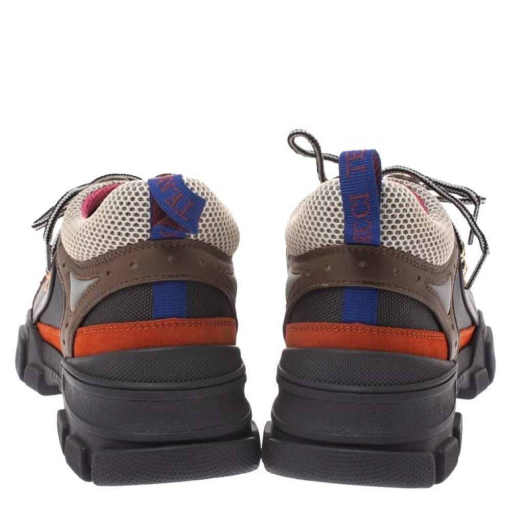 Gucci Multicolor Leather, Suede and Mesh Flashtrek Reflective Sneakers Size 9 - Picture 5 of 6